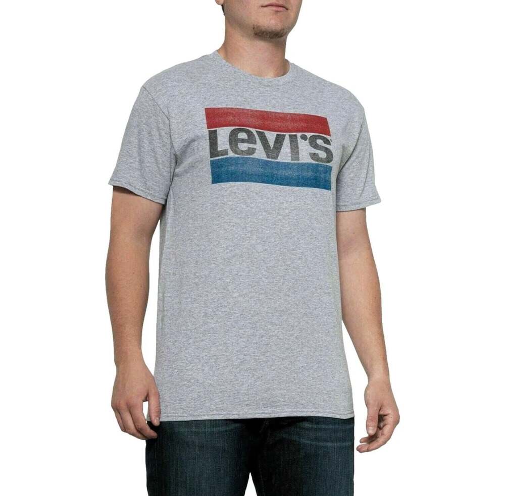 Levi's Men's Grey Graphic Crew Neck Short Sleeve T-Shirt Size M